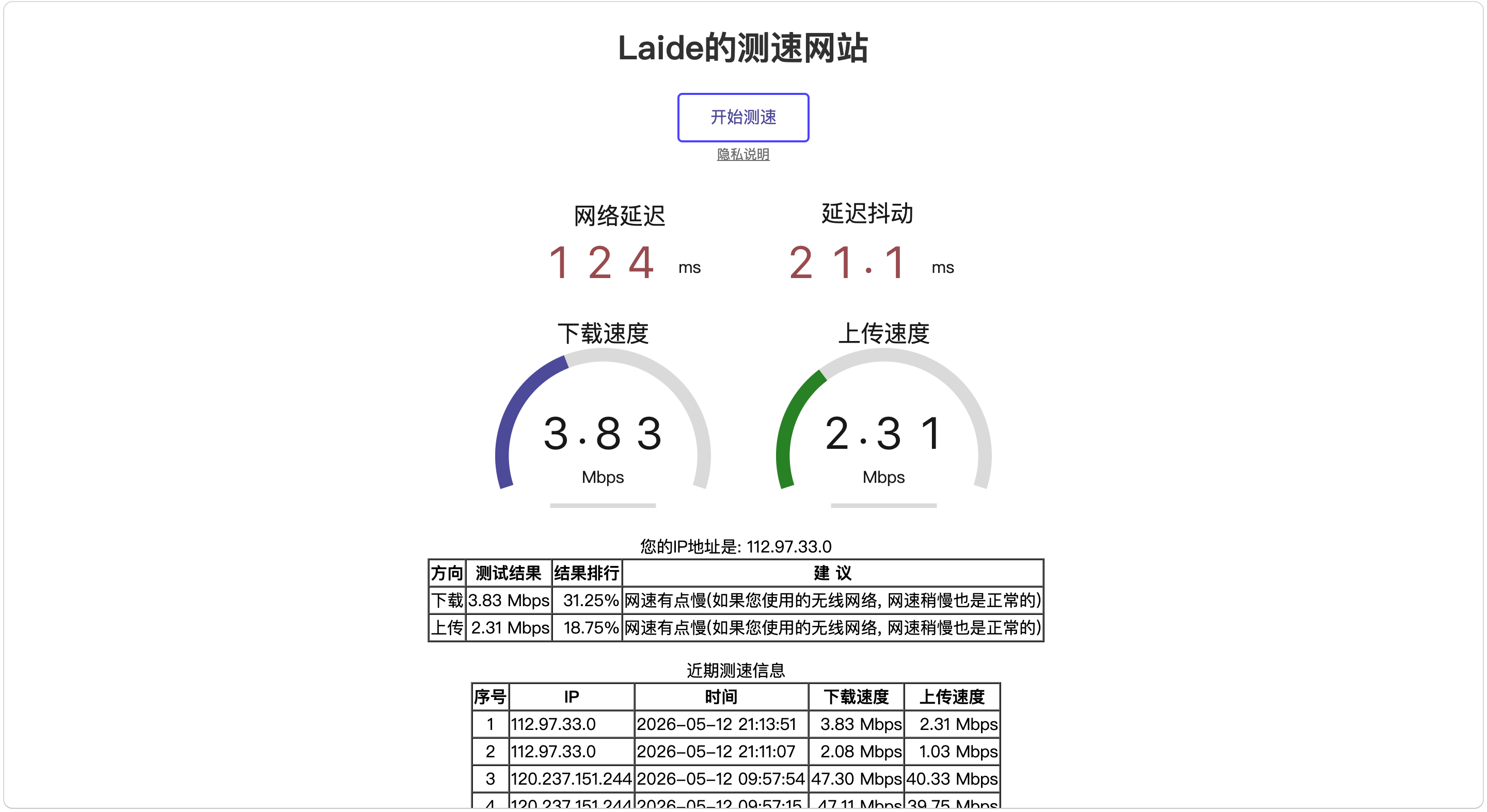 中科大测速搭建